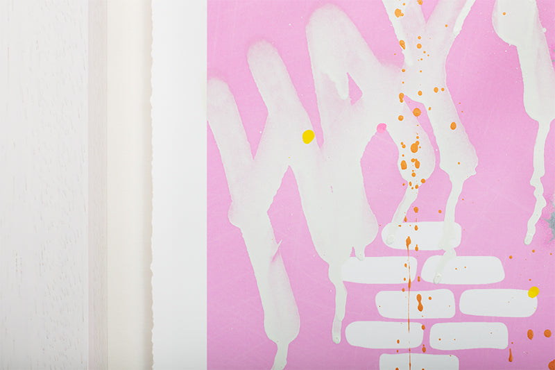 Happy Again (Pink) - Hand Embellished Screen Print by JJ Adams