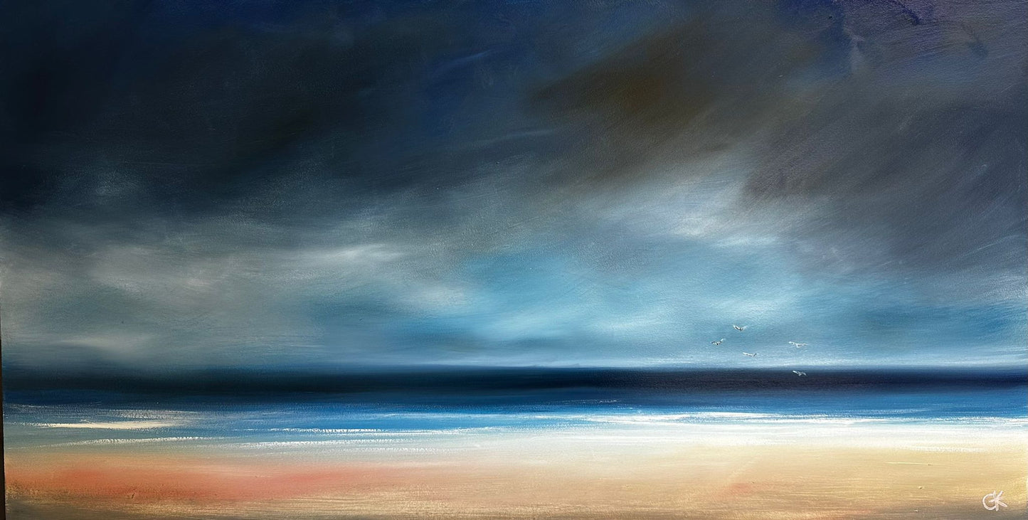 Original Gulls over the Sea, Cornwall by Gill Knight