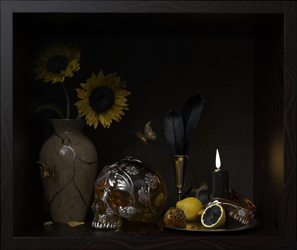Still Life - Golden Nectar Lenticular by Gary James McQueen