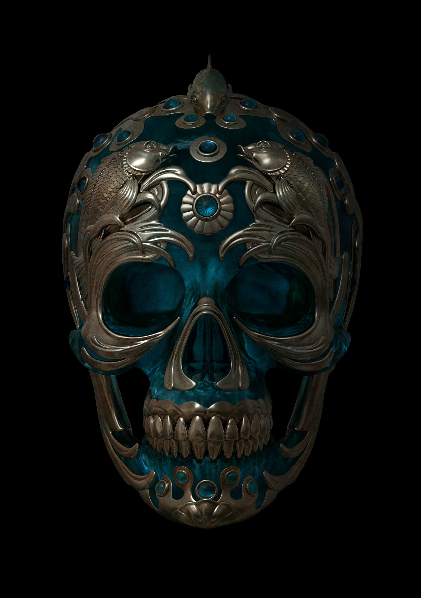 Talisman Skull Water Dragon Lenticular by Gary James McQueen