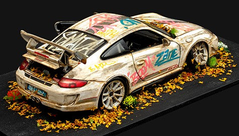 Original Porsche 911 - GT3 RS - White Sculpture by JJ Adams