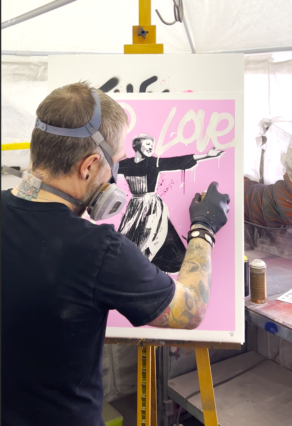 The Hills Are Alive (Pink) - Hand Embellished Screen Print by JJ Adams