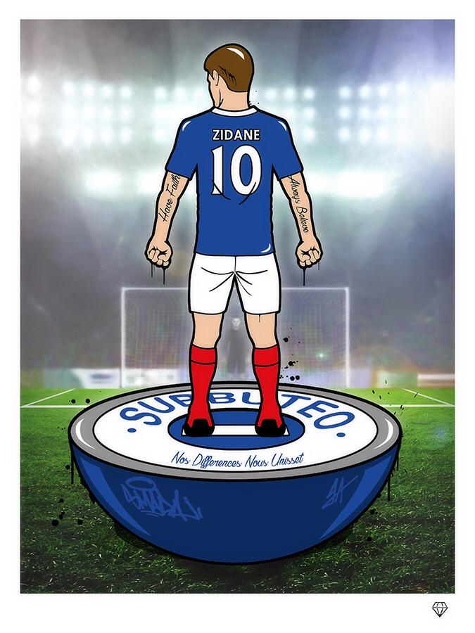 Zinedine Zidane Subbuteo Player by JJ Adams