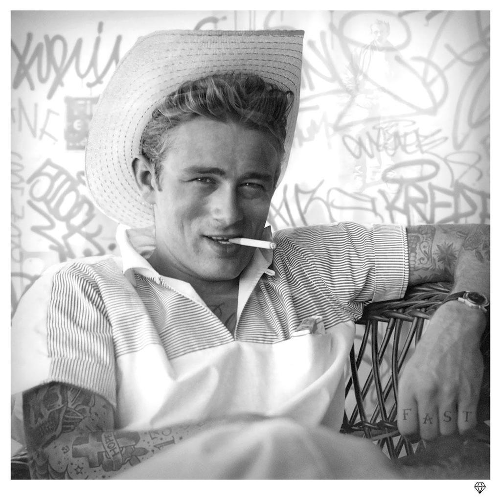 Smoking Gun - James Dean (Black & White) by JJ Adams