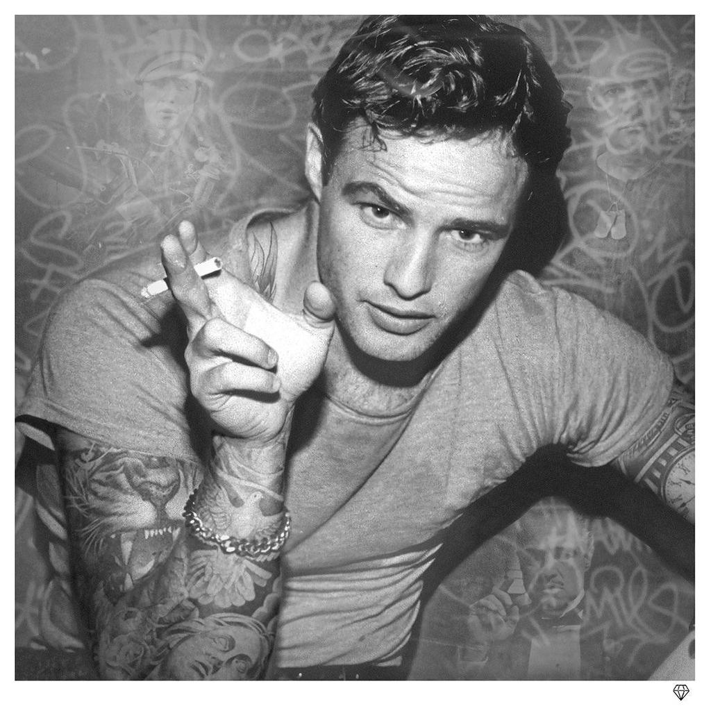 Smoking Gun - Marlon Brando (Black & White) by JJ Adams