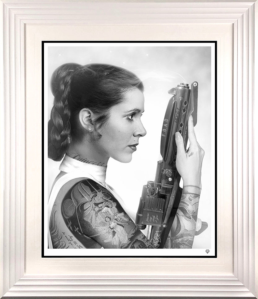 Your Worshipfulness (Princess Leia) Black and White by JJ Adams