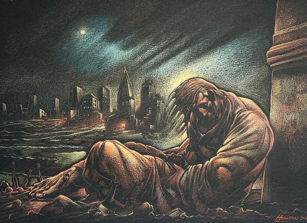 Original Homeless Jesus - No place to lay his Head II by Peter Howson