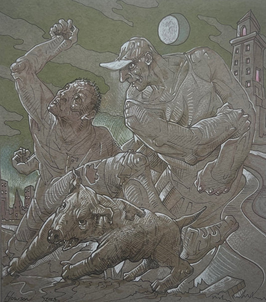 Original Gorbals Drawing II by Peter Howson