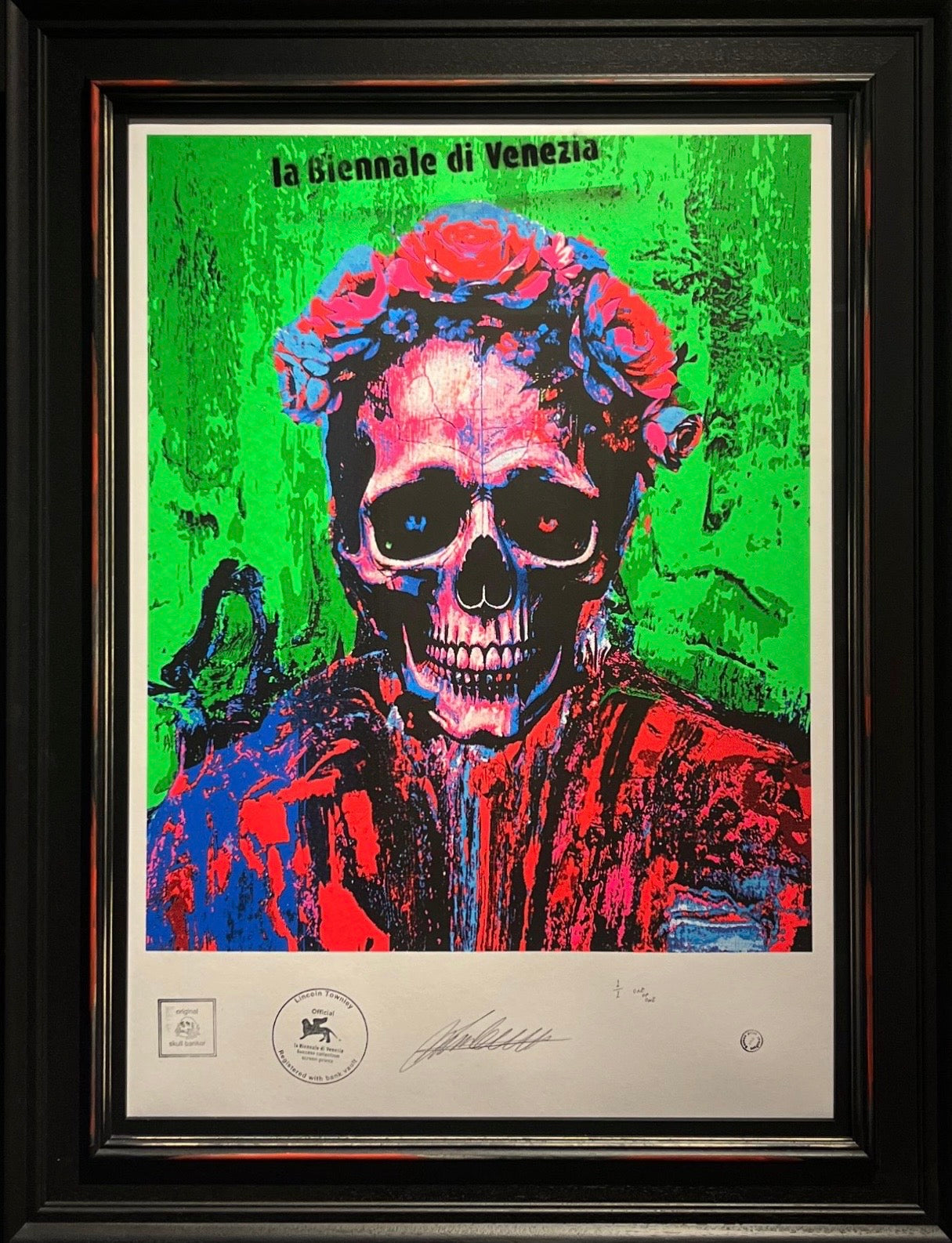 Pink Rose Skull Banker by Lincoln Townley (1/1 unique edition)
