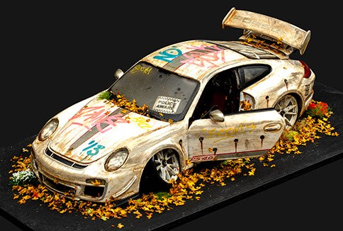 Original Porsche 911 - GT3 RS - White Sculpture by JJ Adams
