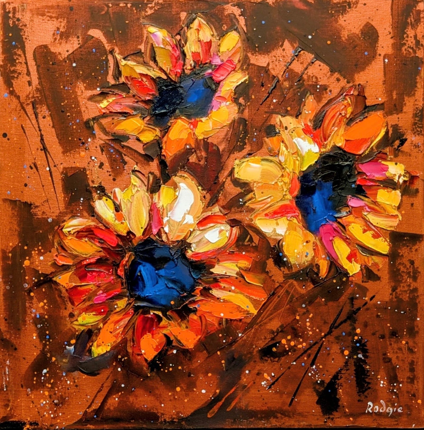 Original Golden Sunflowers by Lynn Rodgie