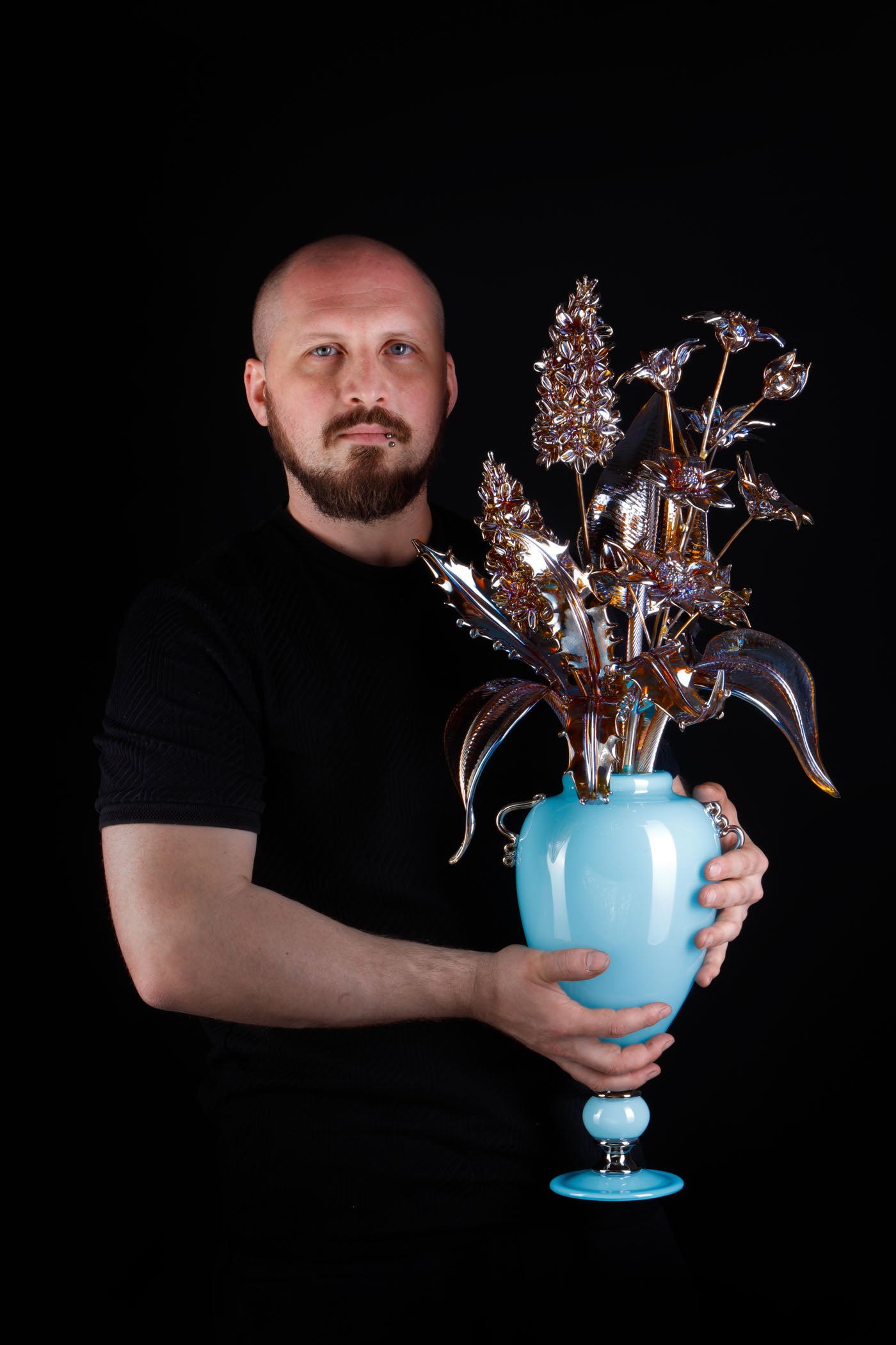Original Bicromatic Blooms VI Sculpture by Elliot Walker