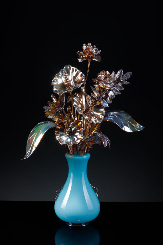 Original Bicromatic Blooms VII Sculpture by Elliot Walker