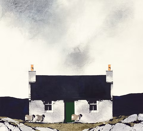 Green Door & Sheep by Ron Lawson