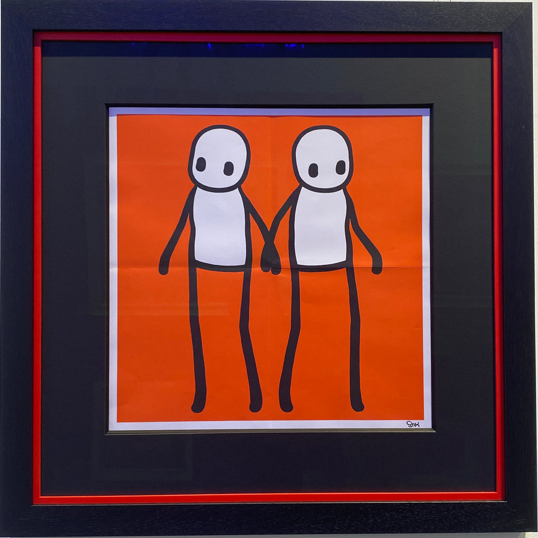Signed holding hands (Red) by Stik