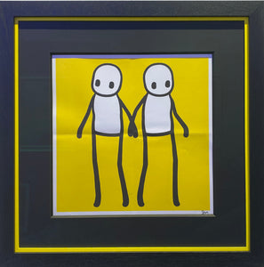 Signed holding hands (Yellow) by Stik