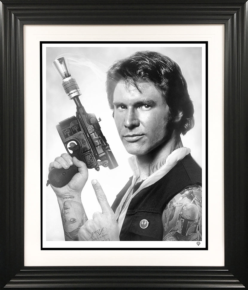 Scoundrel (Han Solo) Black and White by JJ Adams