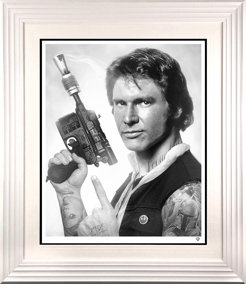 Scoundrel (Han Solo) Black and White by JJ Adams