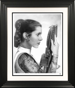 Your Worshipfulness (Princess Leia) Black and White by JJ Adams